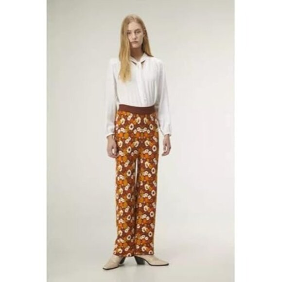 Compania Fantastica Knit Pants‎ Womens Brown Boho Hippie Retro Festival 70's NWT - Picture 9 of 12